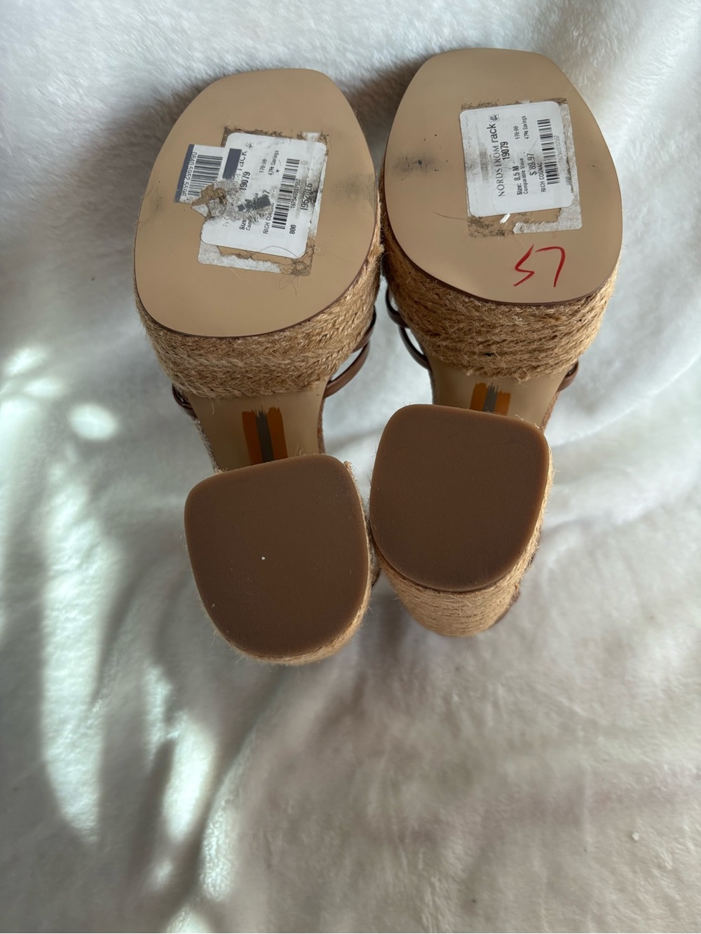 Sam Edelman Kade Cognac Leather Platform Sandals 5.5" Heel Size 8.5M - Picture 8 of 13